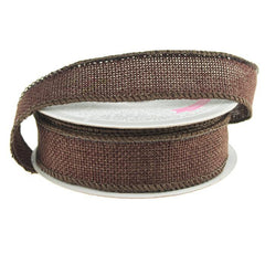 Faux Burlap Wired Edge Ribbon, 7/8-inch, 10-yard
