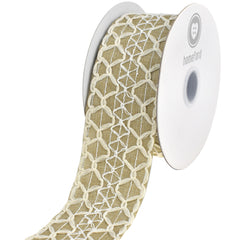 Scallop Weave Burlap Faux Linen Wired Ribbon, 2-1/2-inch, 10-yard