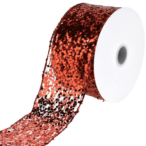 Sequin Dots Overlay Wired Ribbon, 2-1/2-inch, 10-yard