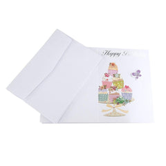 Happy Birthday 3D Invitations, Multicolor, 4-3/4-Inch x 6-3/4-Inch, 10-Count