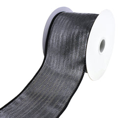Halloween Spooky Satin Metallic Wired Ribbon, 10-Yard