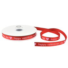 Happy Valentines Day Message Heart Ribbon, 10-yard