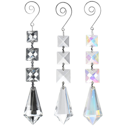 Acrylic Chandelier Crystals, Icicle Link, 7-inch