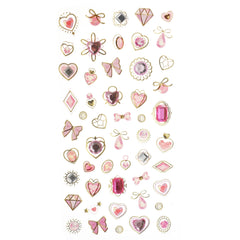 Assorted Jewel Adorment 3D Sticker Sheet, 1/4-inch, 48-piece