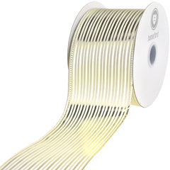 Christmas Vertical Grain Stripes Wired Ribbon, 10-yard
