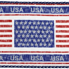 Patriotic American Flag USA Banner Wired Ribbon, 2-1/2-inch, 10-yard