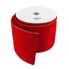 Christmas Velvet Wired Edge Ribbons