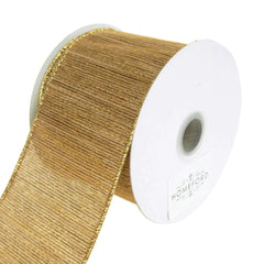 Metallic Striped Harmony Wired Christmas Holiday Ribbon, 2-1/2-Inch, 10 Yards