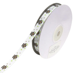 Floral Owl on Branch Grosgrain Ribbons, 25-yard