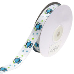 Floral Owl on Branch Grosgrain Ribbons, 25-yard