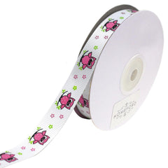 Floral Owl on Branch Grosgrain Ribbons, 25-yard