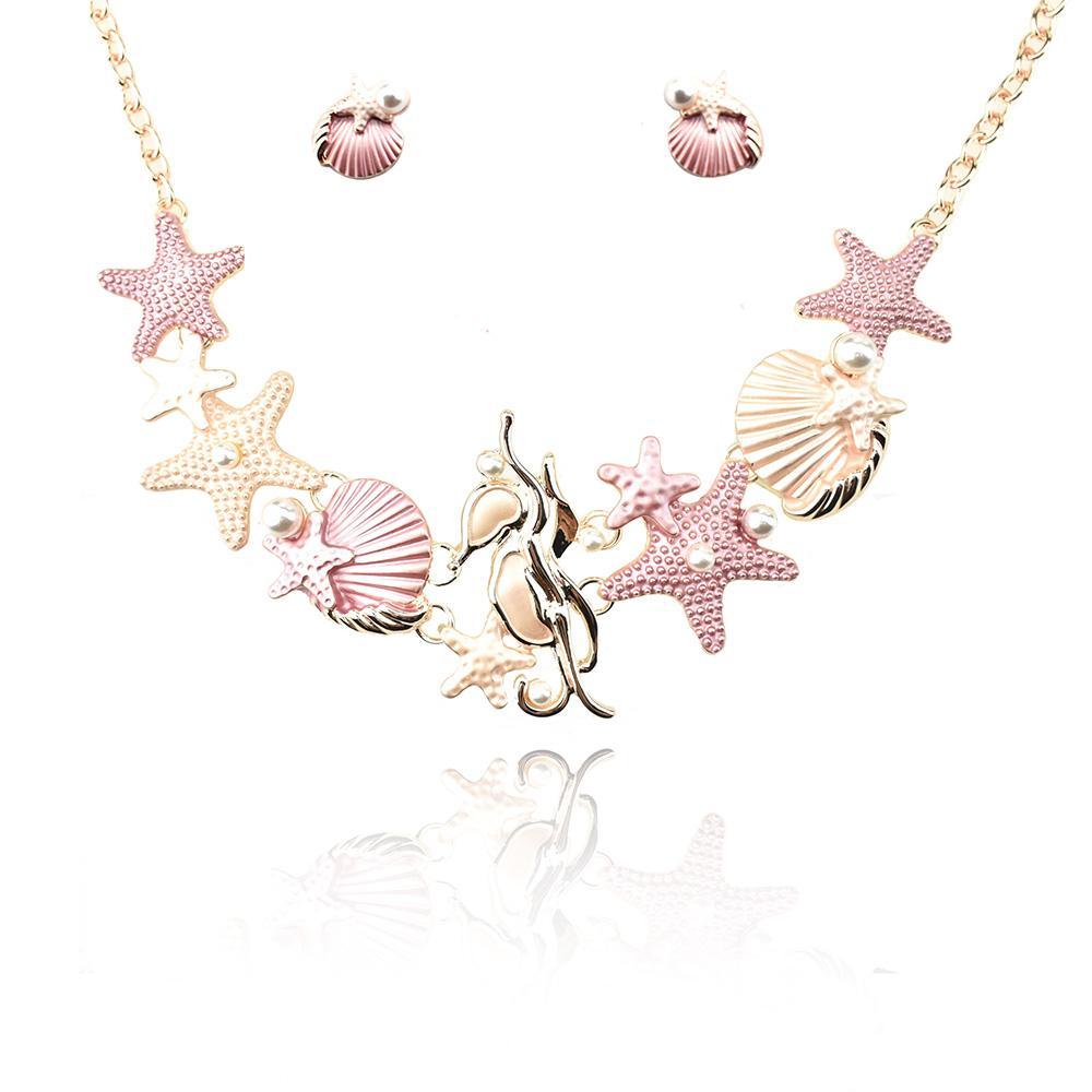 Epoxy Sealife Necklace Set