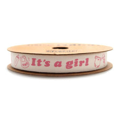 Its A Boy Girl Baby Shower Cotton Ribbon, 5/8-inch, 10-yard