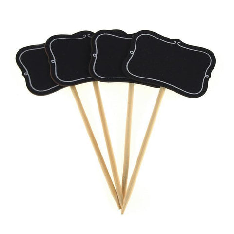 Mini Chalkboard Wood Stakes, Bracket, 6-inch, 4-Piece