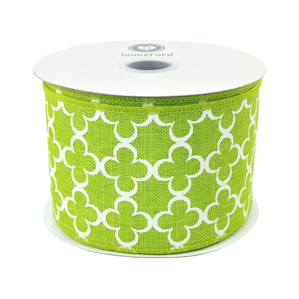 Quatrefoil Spade Canvas Ribbon, 2-1/2-inch, 10-yard