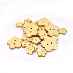 Assorted Craft Wood Buttons, 25-piece, Natural