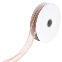 Gold-Lined Satin Edge Organza Ribbon, 25-yard