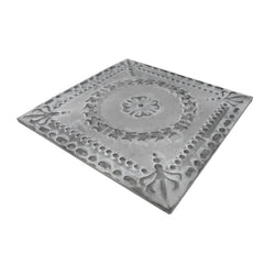 Galvanized Pressed Flower Sign, 10-Inch