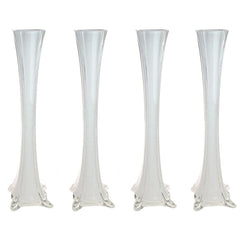 Tall Eiffel Tower Glass Vase Centerpiece, 32-inch, 12-count