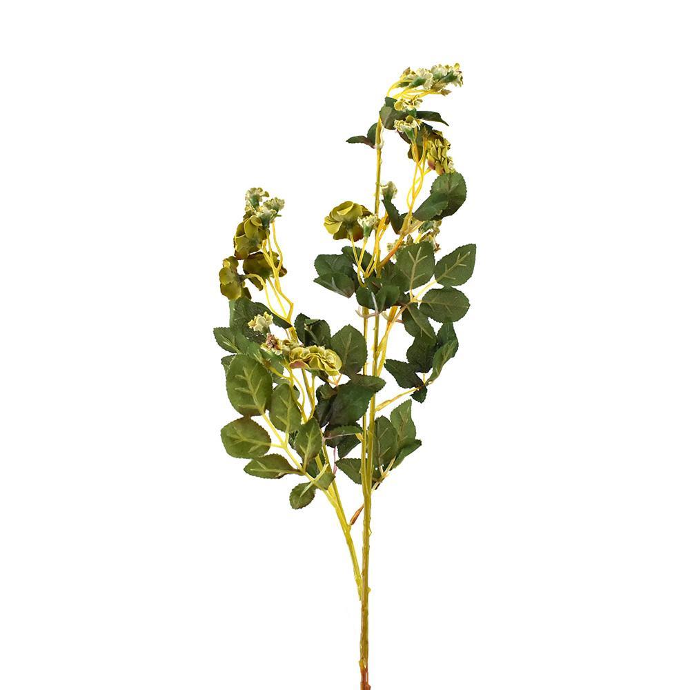 Artificial Pompon Rose Spray, 28-Inch