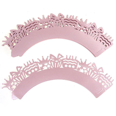 Birthday Girl Paper Cupcake Wrap, 2-Inch, 12-Piece. Pink