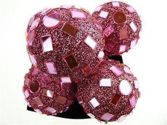 Glitter Disco Ornament Balls, 2-1/4-inch, 6-Piece