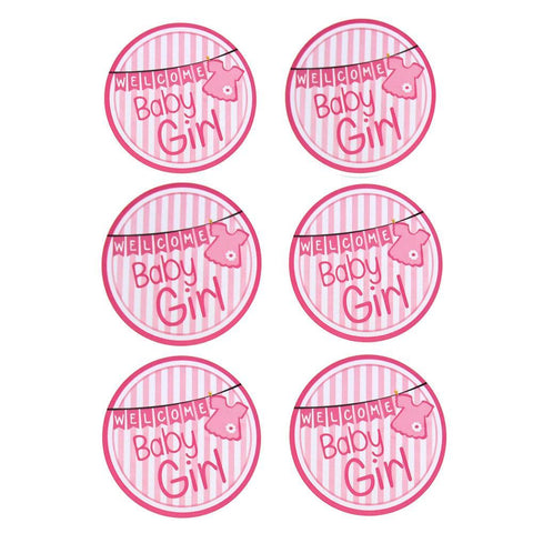 Baby Clothesline Seal Paper Stickers, Light Pink, 2-Inch, 12-Count