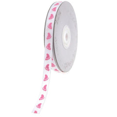 Baby Foot Print Grosgrain Ribbon, 3/8-Inch, 25-yard