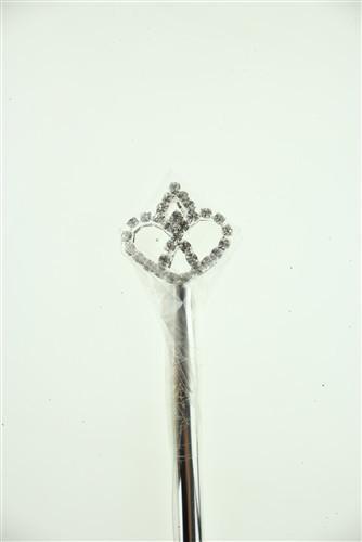 Crystal Rhinestone Scepters, 11-1/2-inch, Heart