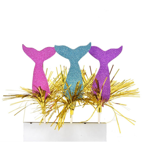 Legendary Mermaid Tail Cake Toppers, 7-Inch, 6-Count