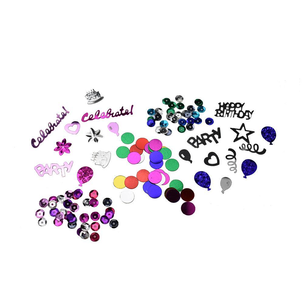 Sequin And Metallic Party Time Confetti, 1-1/2-Ounce, 6-Piece