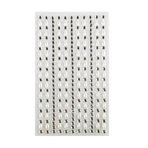 Self Adhesive Rhinestone Pearl Stickers, Medley, 11-count