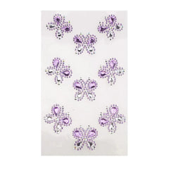 Self Adhesive Butterfly Rhinestone Stickers, 9-count
