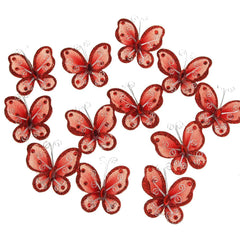 Organza Nylon Glitter Butterflies, 2-inch, 20-count