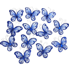 Organza Nylon Glitter Butterflies, 2-inch, 20-count