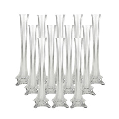 Tall Eiffel Tower Glass Vase Centerpiece, 24-inch, 12-count
