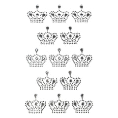 Crown Rhinestone Craft Stickers, 1-inch, 13-count