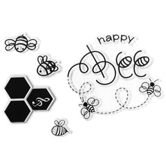 Bee Happy Reusable Craft Stamps, 2-1/2-inch, 10-piece