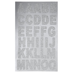 Glittered Capital Letters Alphabet Craft Stickers, 1-3/8-inch, 64-count