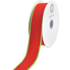 Christmas Velvet Two-Tone Wired Ribbon, 10-yard
