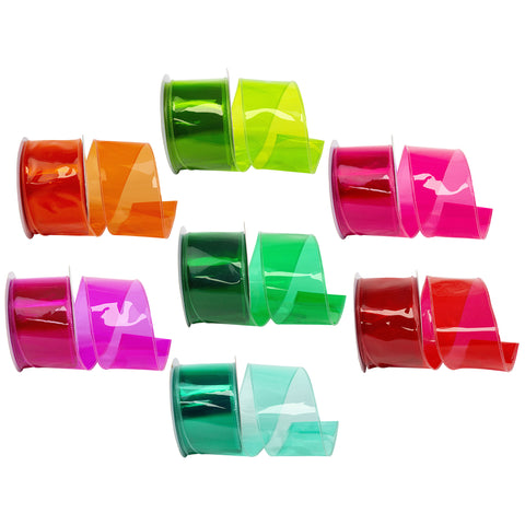 Jelly Vinyl Wired Ribbon, 2-1/2-inch, 10-yard