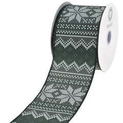 Classic Christmas Sweater Print Satin Wired Ribbon, 2-1/2-inch, 10-yard