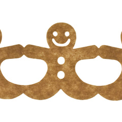 Christmas Gingerbread Man Felt Cutout Ribbon, 10-yard