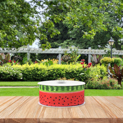 Summer Watermelon Stripe Pattern Wired Ribbon, 10-yard