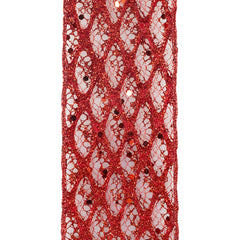 Glittered Sequin Diamond Net Wired Ribbon, 2-1/2-inch, 10-yard