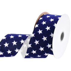 Patriotic Stars Velvet Ribbon, 2-1/2-inch, 10-yard