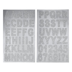 Glittered Capital Letters Alphabet Craft Stickers, 1-3/8-inch, 64-count