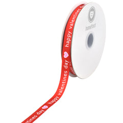 Happy Valentines Day Message Heart Ribbon, 10-yard