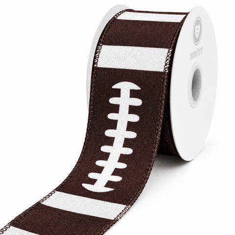 Football Laces Wired Edge Ribbon, 2-1/2-inch, 10-yard