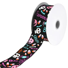 Halloween Cartoon Icons Wired Ribbon, 10-yard